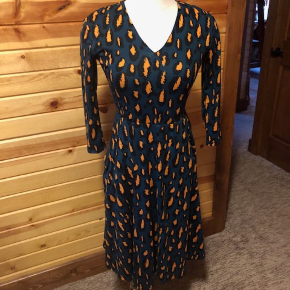 Teal Animal Print Dress